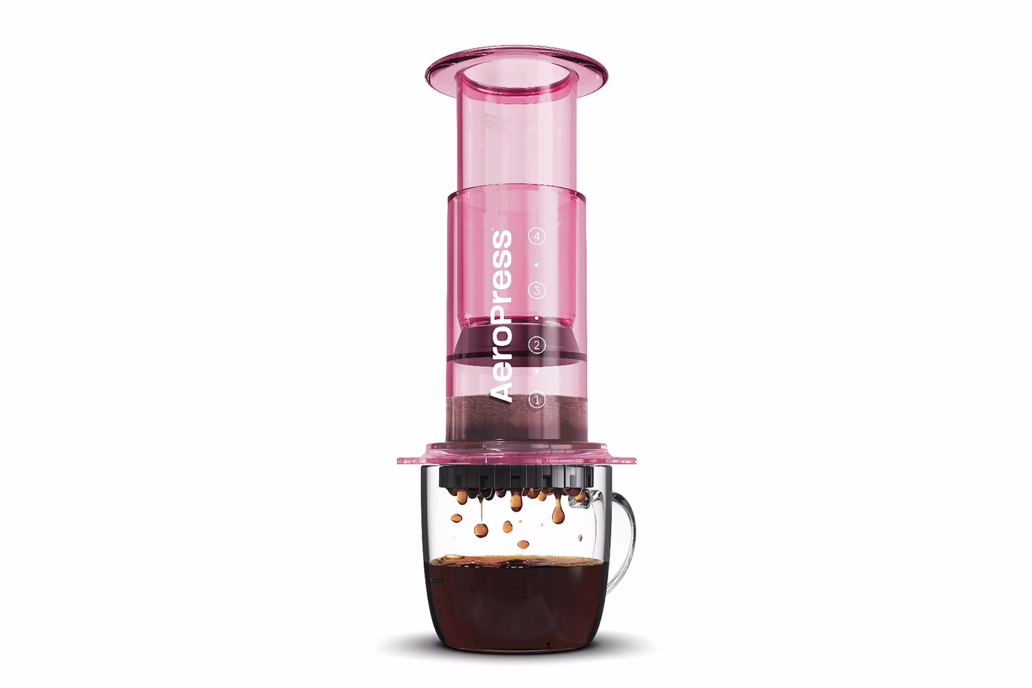 AeroPress Coffee Maker | Clear Pink