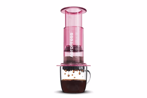 AeroPress Coffee Maker | Clear Pink